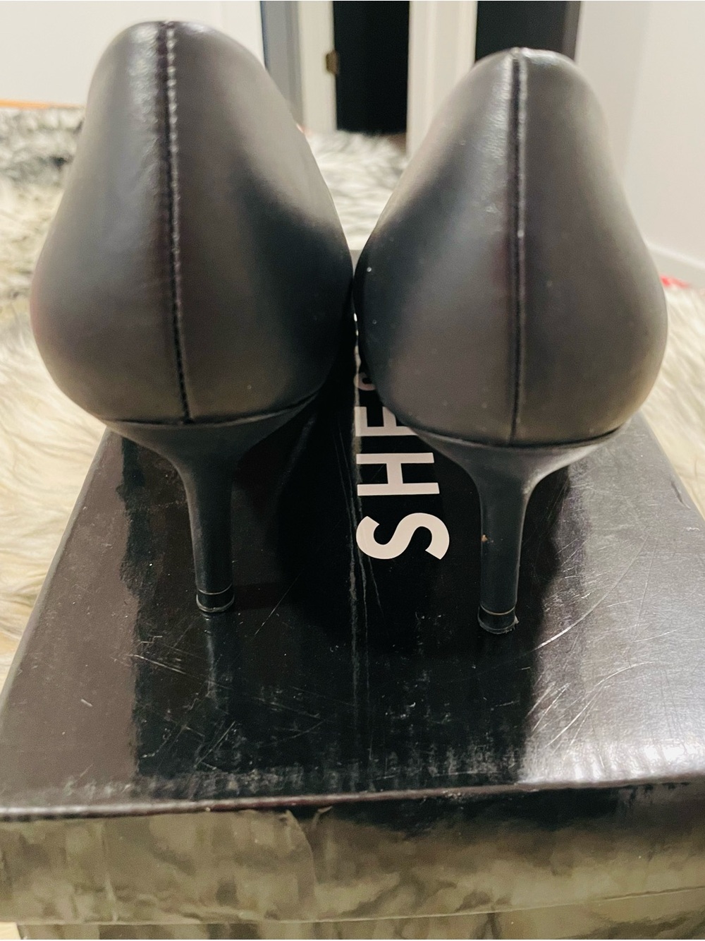 Zara Black Pointed Toe Leather Heels - Picture 4 of 4